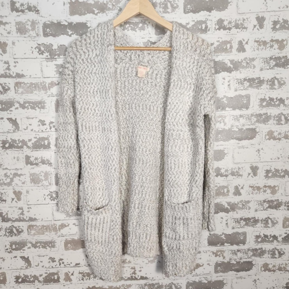 For Thee Knit Open‎ Front Cardigan Sweater Pockets XS Cozy Comfy Over Sized Long
